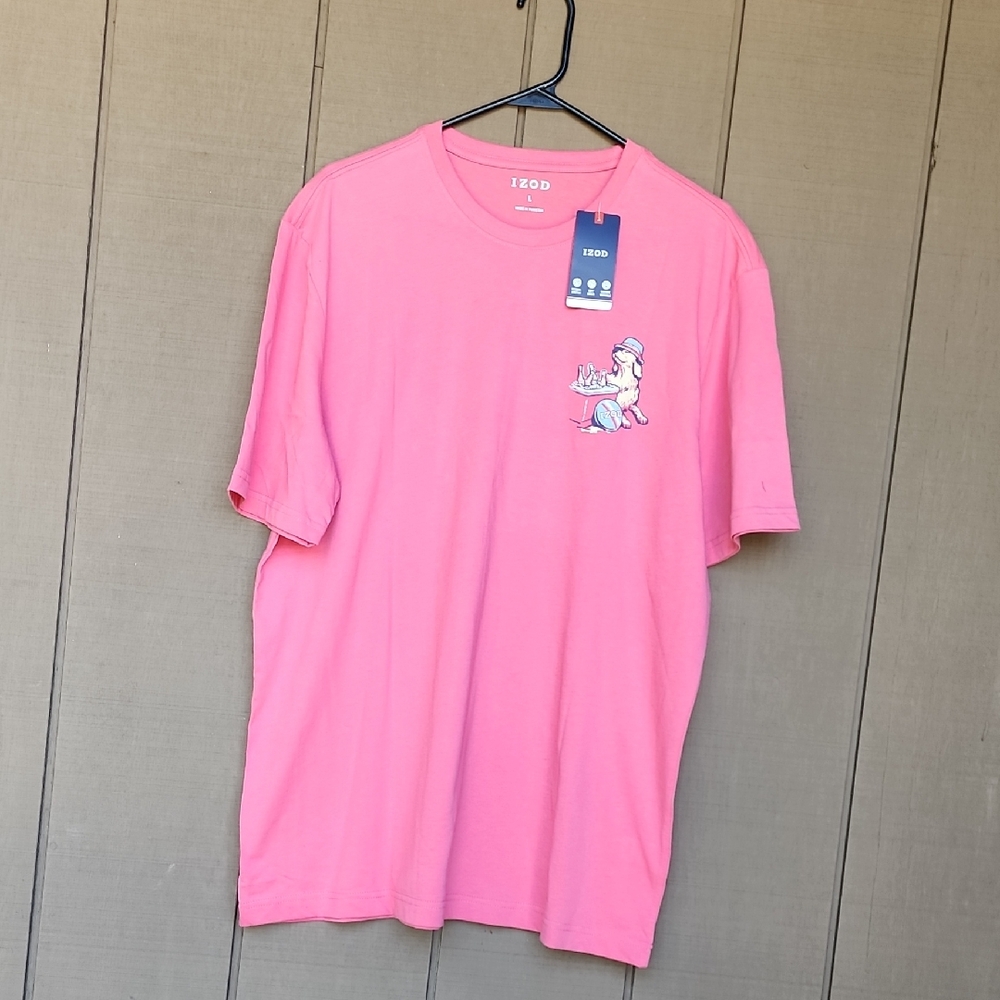 IZOD Saltwater Graphic T Rapture Rose Shirt Size LARGE